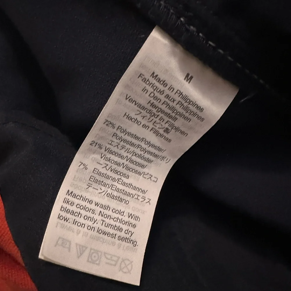J. Crew Navy Cropped Drawstring Pants with White Stitching